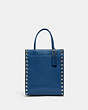 COACH®,MINI CASHIN TOTE WITH RIVETS,Glovetanned Leather,Mini,Brass/Blue,Front View