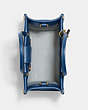 COACH®,MINI CASHIN TOTE WITH RIVETS,Glovetanned Leather,Mini,Brass/Blue,Inside View,Top View