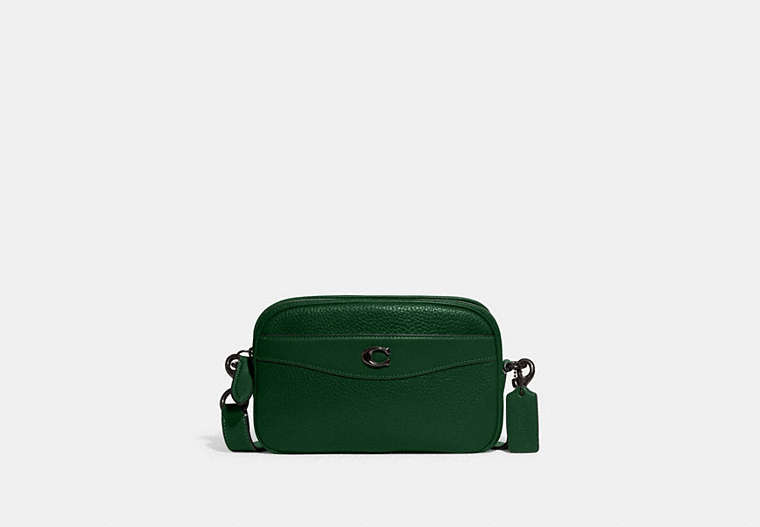COACH®,CAMERA BAG,Small,Pewter/Dark Pine,Front View