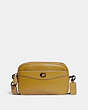 COACH®,CAMERA BAG,Pebble Leather,Small,Pewter/Flax,Front View
