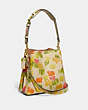 COACH®,WILLOW BUCKET BAG WITH FLORAL PRINT,Polished Pebble Leather,Medium,Brass/Multi,Angle View