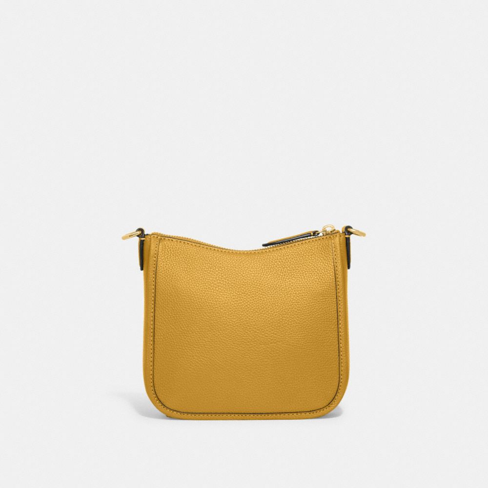 COACH®,Chaise Crossbody 19,Crossbody,Logo,Metal,Brass,Casual,Mustard,Back View