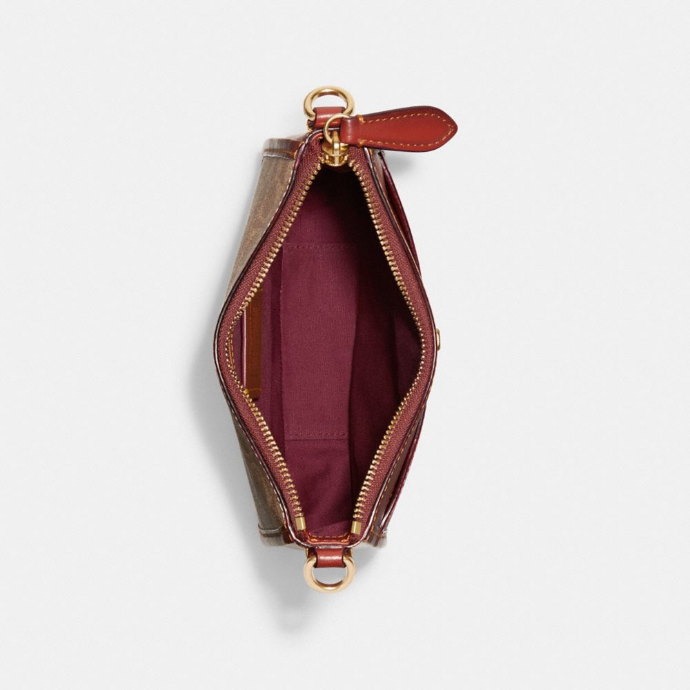 COACH®,Chaise Crossbody 19 In Signature Canvas,Canvas,Calfskin Leather,Crossbody,Color Block,Brass,Casual,Brown,Inside View,Top View