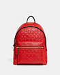 COACH®,CHARTER BACKPACK 24 IN SIGNATURE LEATHER,Pebbled Leather,Medium,Brass/Sport Red,Front View