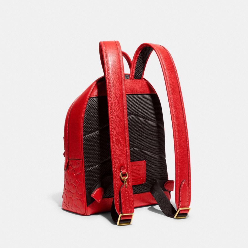 Coach red outlet leather backpack