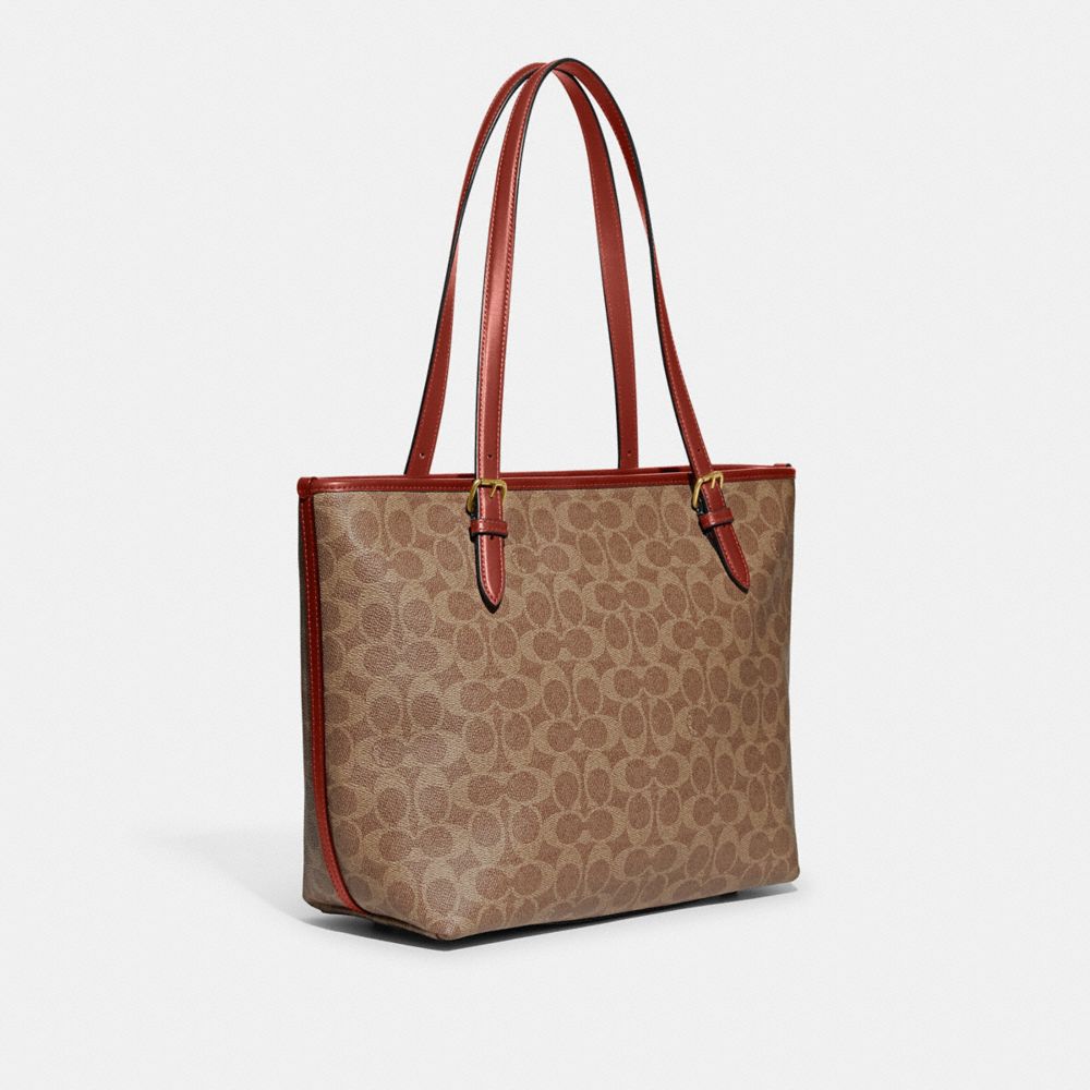 COACH®,Taylor Tote In Signature Canvas,,Angle View