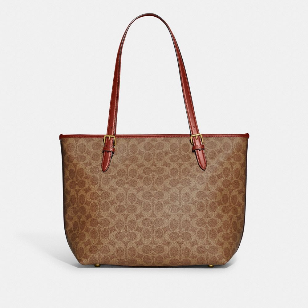 COACH®,Taylor Tote In Signature Canvas,,Back View