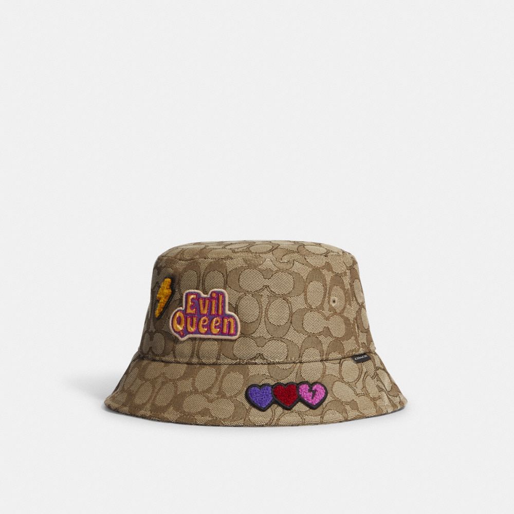 Disney X Coach Signature Jacquard Bucket Hat With Evil Queen