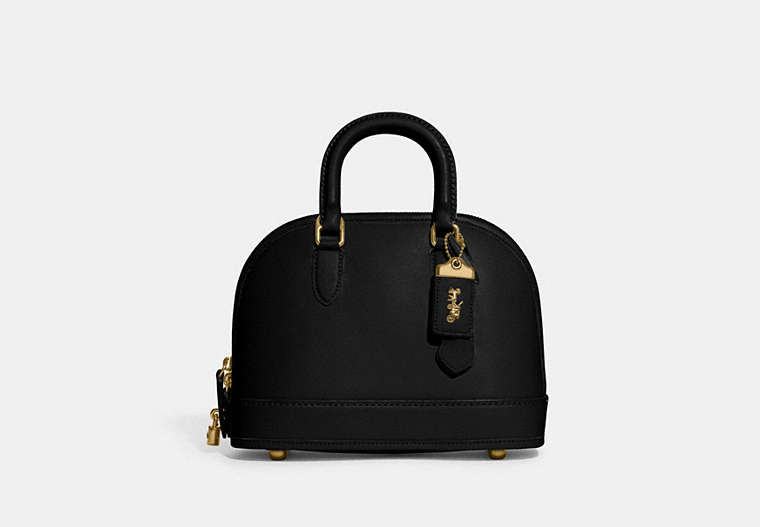 COACH®,REVEL BAG,Leather,Medium,Brass/Black,Front View