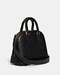 COACH®,REVEL BAG,Leather,Medium,Brass/Black,Angle View