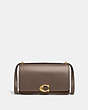 COACH®,BANDIT SHOULDER BAG,Calf Leather,Small,Brass/Dark Stone,Front View