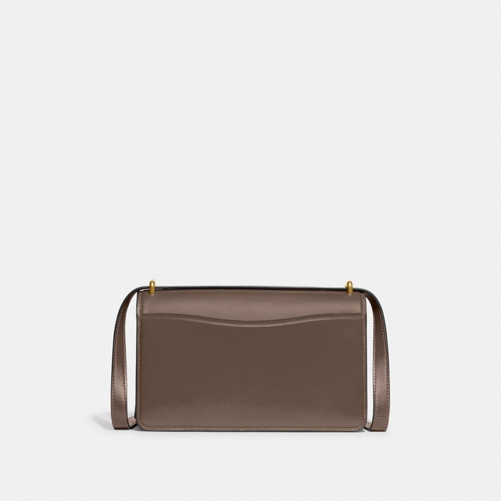 COACH®,Bandit Shoulder Bag,Calfskin Leather,Shoulder Bag,Logo,Metal,Adjustable,Gold Metal,Casual,Brown,Back View