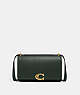 COACH®,BANDIT SHOULDER BAG,Calf Leather,Small,Brass/Amazon Green,Front View