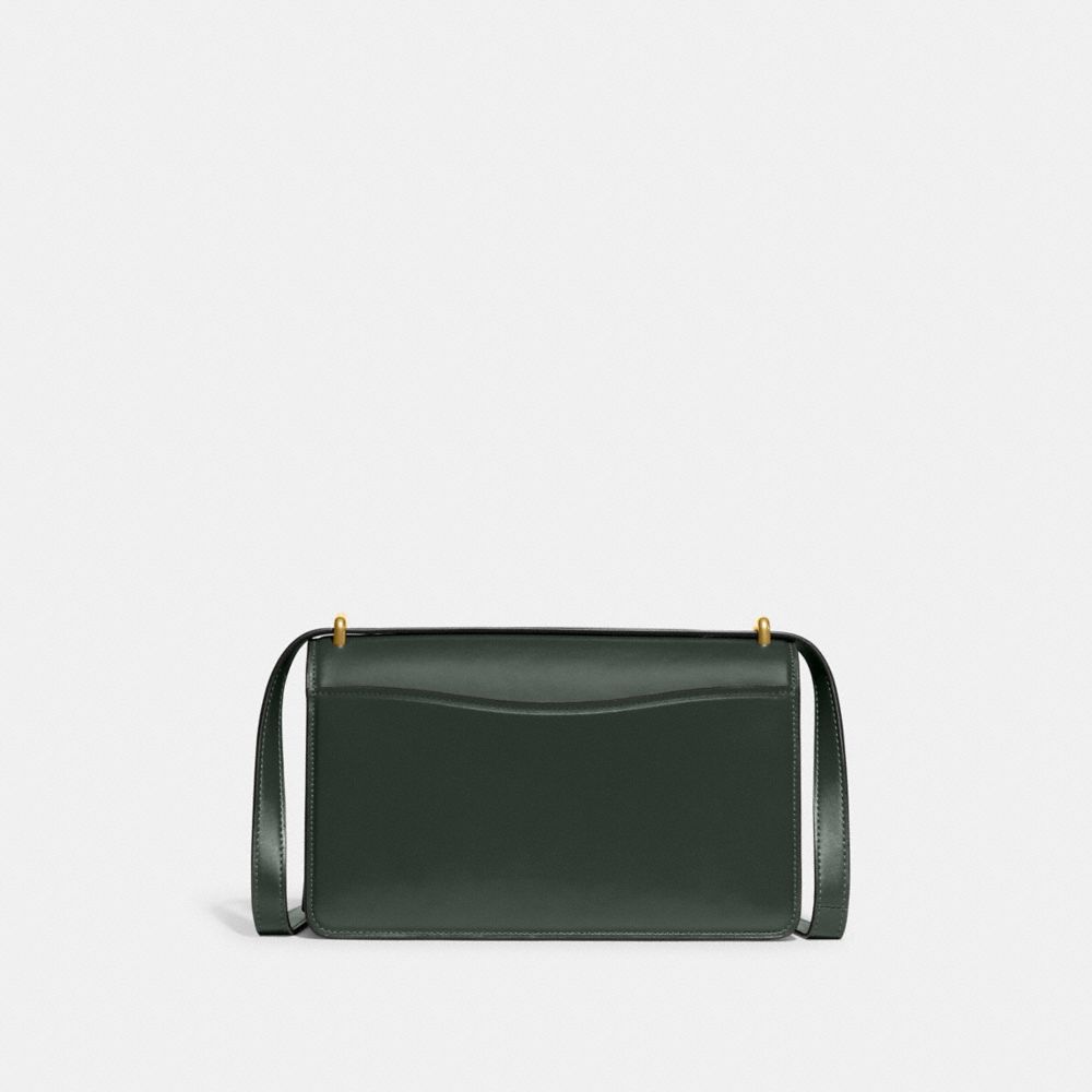 COACH®,Bandit Shoulder Bag,Leather,Calf Hair,Shoulder Bag,Logo,Metal,Adjustable,Gold Metal,Casual,Black,Back View