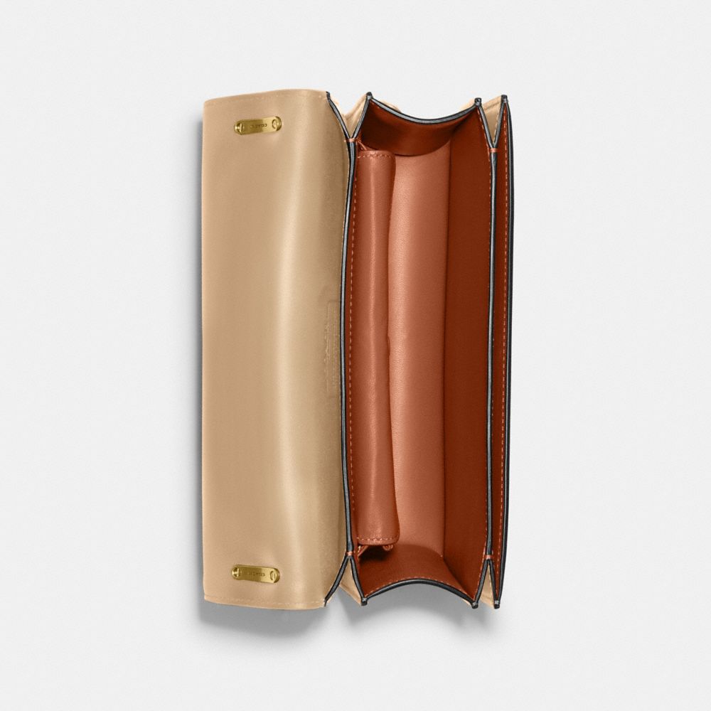 COACH®,Bandit Shoulder Bag,Calfskin Leather,Shoulder Bag,Logo,Metal,Adjustable,Gold Metal,Casual,,Inside View,Top View