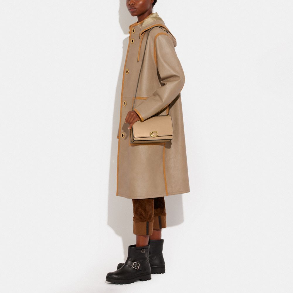 COACH®,Bandit Shoulder Bag,Calfskin Leather,Shoulder Bag,Logo,Metal,Adjustable,Gold Metal,Casual,,Detail View