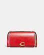 COACH®,BANDIT SHOULDER BAG,Luxe Refined Calf Leather,Small,Brass/Bold Red,Front View
