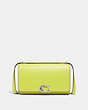 COACH®,BANDIT SHOULDER BAG,Calf Leather,Small,Silver/Neon Yellow,Front View