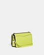 COACH®,BANDIT SHOULDER BAG,Calf Leather,Small,Silver/Neon Yellow,Angle View