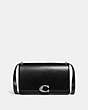 COACH®,BANDIT SHOULDER BAG,Calf Leather,Small,Silver/Black,Front View