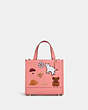 COACH®,DEMPSEY TOTE 22 WITH CREATURE PATCHES,Medium,Gold/Candy Pink Multi,Front View