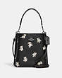 COACH®,MOLLIE BUCKET 22 WITH HAPPY DOG PRINT,Medium,Silver/Black Multi,Front View