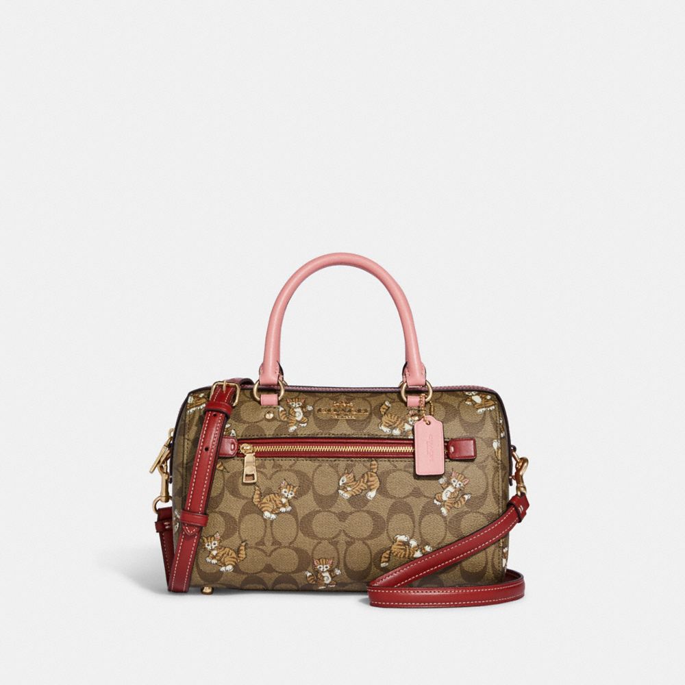 Coach Outlet Rowan Satchel With Lovely Butterfly Print in Pink