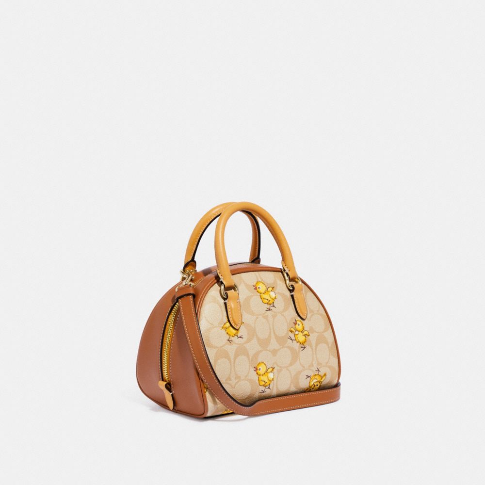 Coach Mini Sierra Satchel In Signature Canvas With Party Animals