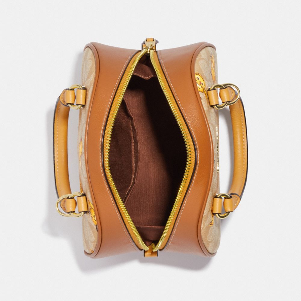 Sydney Satchel In Signature Canvas With Tossed Chick Print