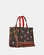 COACH®,DEMPSEY CARRYALL IN SIGNATURE CANVAS WITH HEDGEHOG PRINT,Large,Gold/Brown Black Multi,Angle View