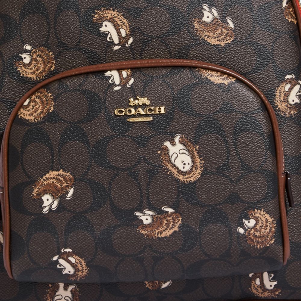 ★新品★COACH リュック バックパック  キャンバスヘッジホッグ プリント