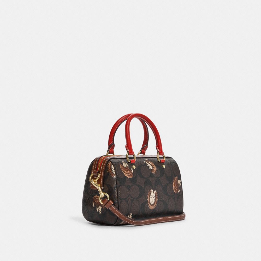 Mini Rowan Crossbody In Signature Canvas With Hedgehog Print