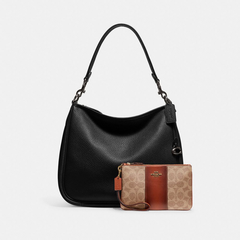 COACH®,Cary Shoulder Bag & Signature Canvas Small Wristlet,