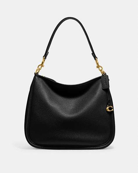COACH®,CARY SHOULDER BAG,Large,Brass/Black,Front View