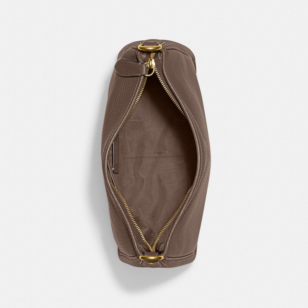 COACH®,Cary Shoulder Bag,Leather,Hobo,Metal,Logo,Casual,Brown,Inside View,Top View
