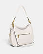COACH®,CARY SHOULDER BAG,Pebble Leather,Large,Brass/Chalk,Angle View