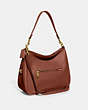 COACH®,CARY SHOULDER BAG,Pebble Leather,Large,Brass/1941 Saddle,Angle View
