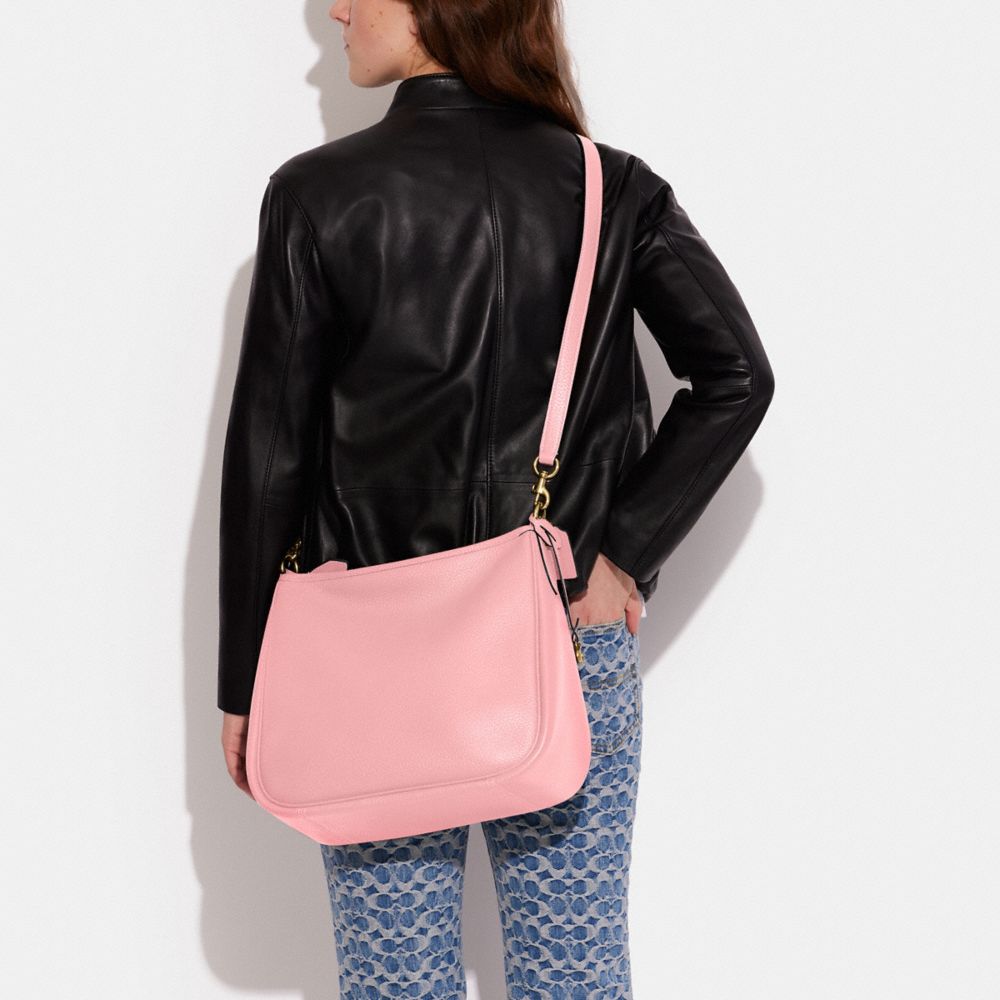 COACH Soft Pebble Leather Cary Shoulder Bag in Pink