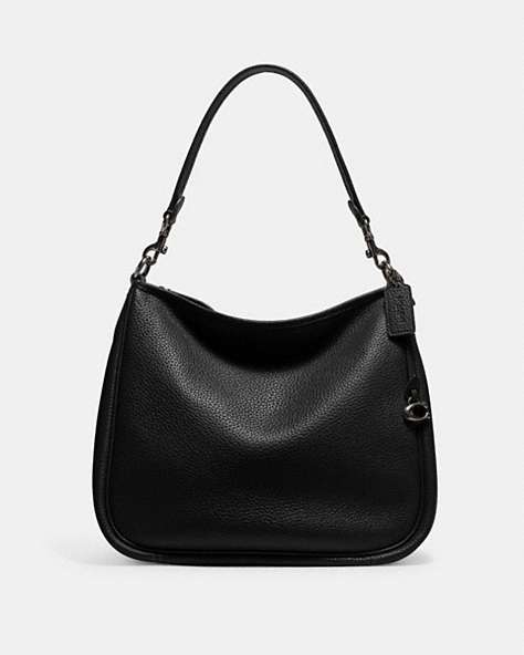 COACH®,CARY SHOULDER BAG,Large,Pewter/Black,Front View
