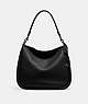 COACH®,CARY SHOULDER BAG,Pebble Leather,Large,Pewter/Black,Front View