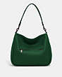 COACH®,CARY SHOULDER BAG,Pebble Leather,Large,Pewter/Dark Pine,Back View