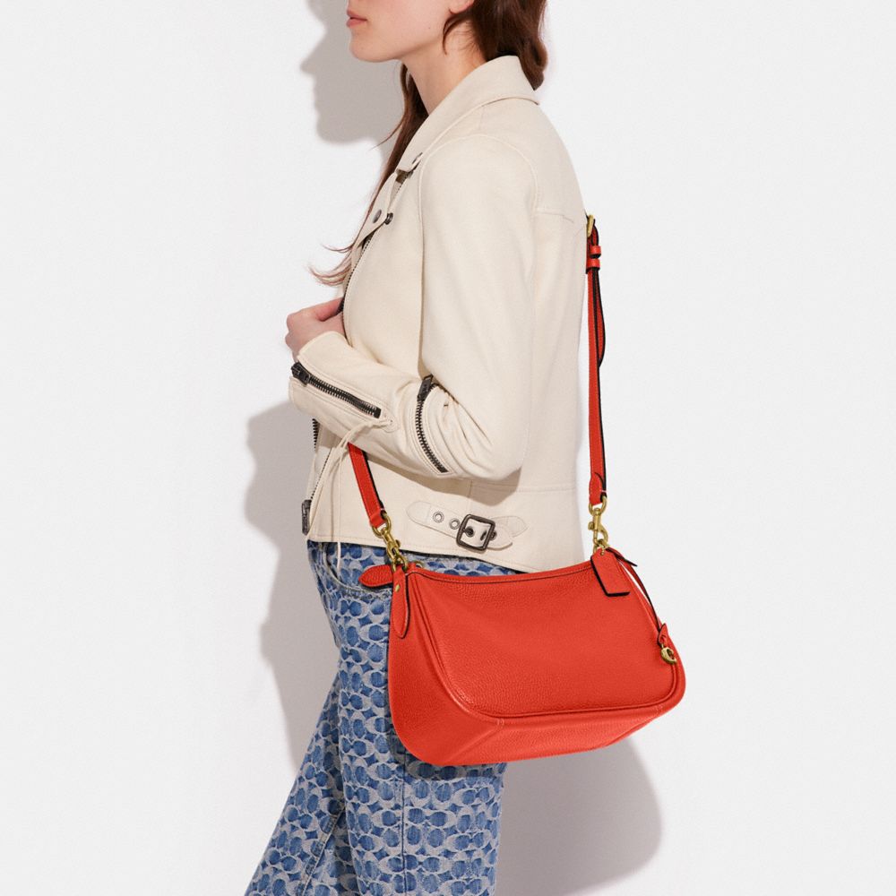 COACH®,Cary Crossbody Bag,Leather,Hobo,Logo,Metal,Casual,,Detail View