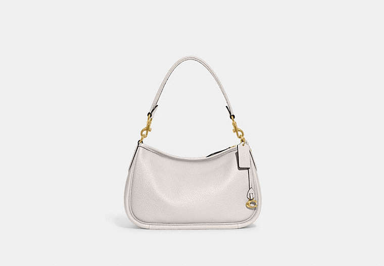 COACH®,CARY CROSSBODY,Pebble Leather,Medium,Brass/Chalk,Front View