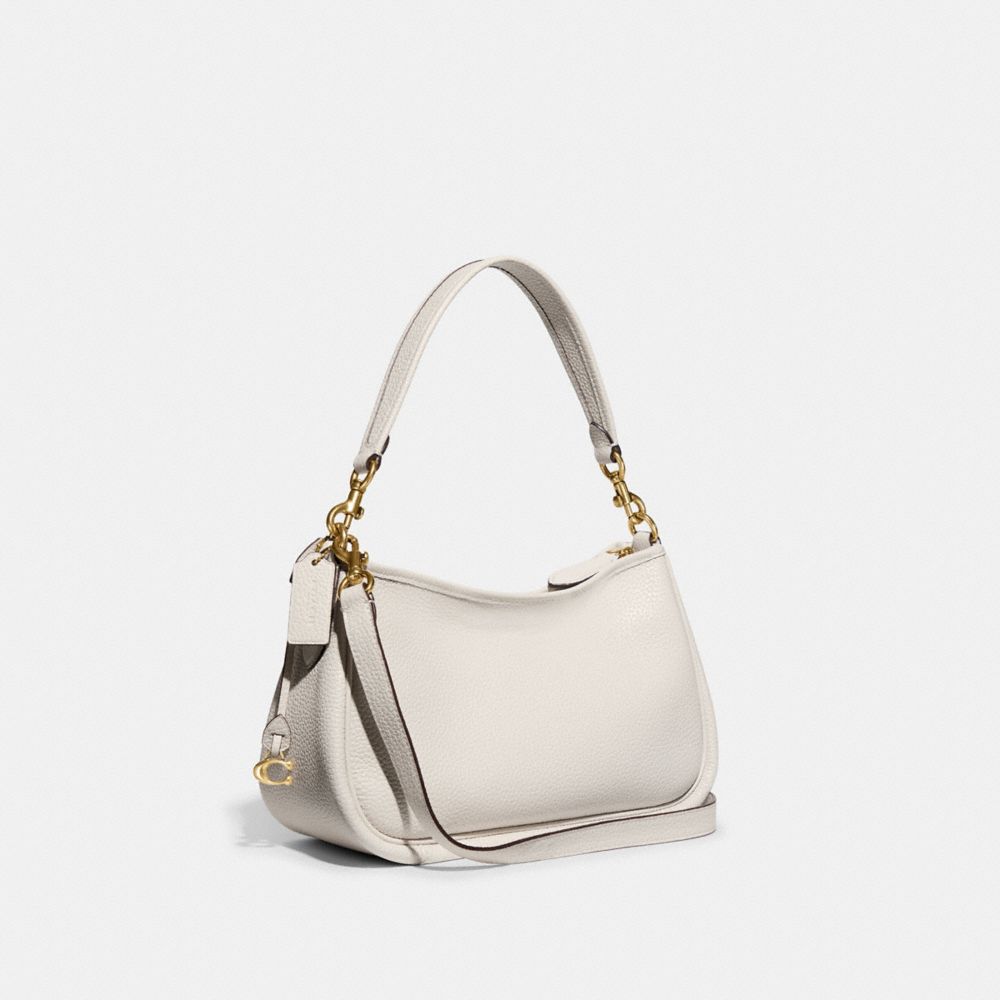 COACH®,Cary Crossbody Bag,Leather,Hobo,Logo,Metal,Casual,White,Angle View