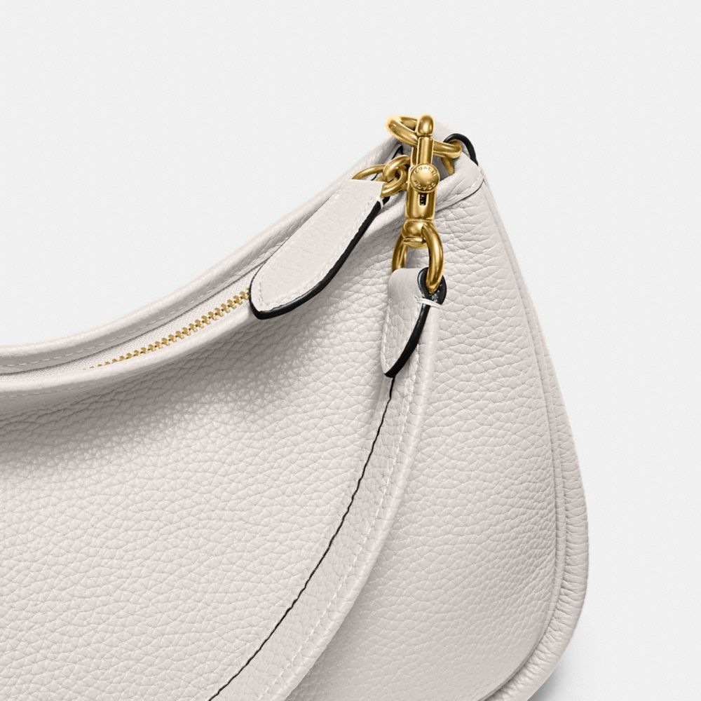 COACH®,Cary Crossbody Bag,Leather,Hobo,Logo,Metal,Casual,White,Closer View