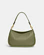 COACH®,CARY CROSSBODY BAG,Pebble Leather,Medium,Brass/Moss,Back View