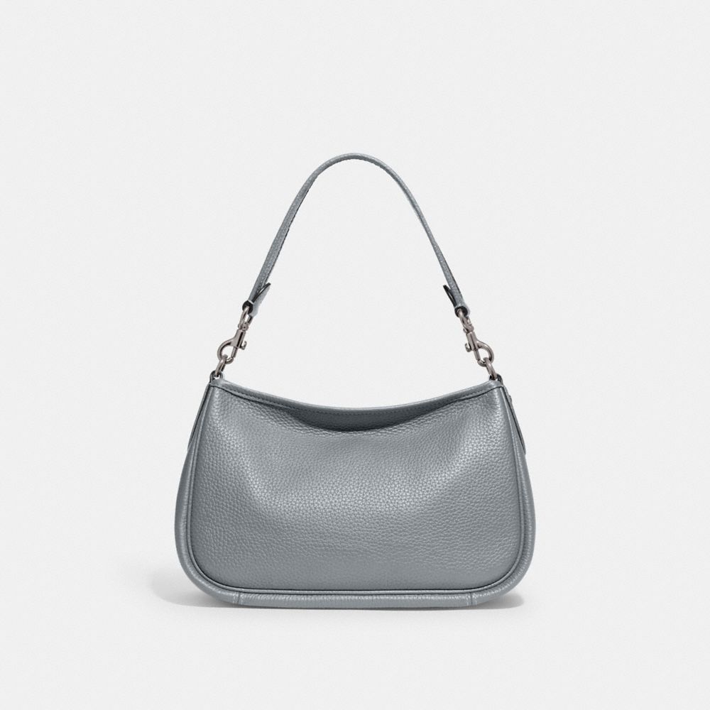 COACH®,CARY CROSSBODY BAG,Pebble Leather,Medium,Silver/Grey Blue,Back View