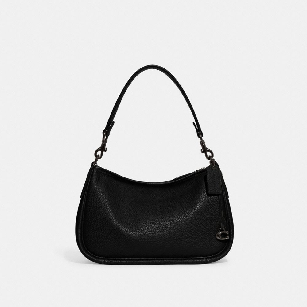 COACH®,CARY CROSSBODY BAG,Pebble Leather,Medium,Pewter/Black,Front View image number 0