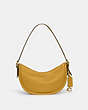 COACH®,LUNA SHOULDER BAG,Pebble Leather,Small,Brass/Yellow Gold,Front View
