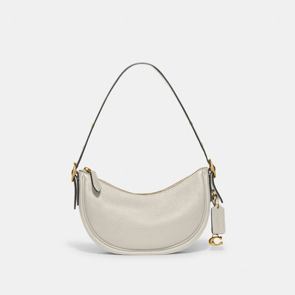 COACH®,LUNA SHOULDER BAG,Small,Brass/Chalk,Front View